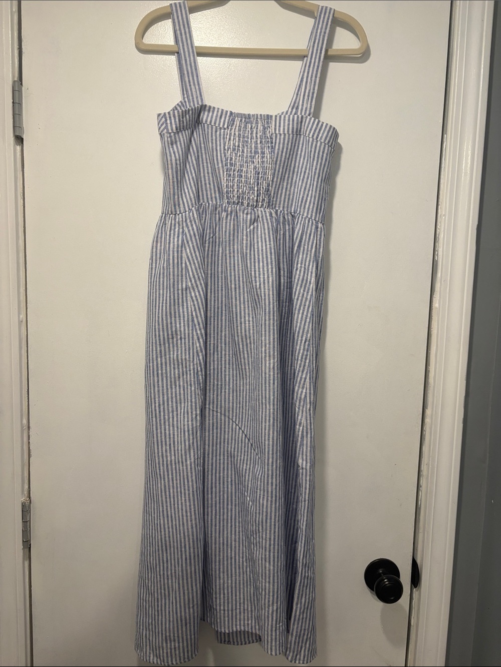 Seraphine Blue & White Striped Button-Front Midi Dress - Picture 2 of 4